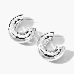 Ippolita Classico Thick Silver Round Hoop Earrings