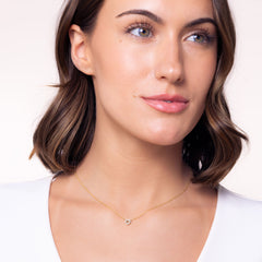 Roberto Coin Tiny Treasures Yellow Gold Diamond Open Heart Necklace