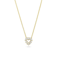 Roberto Coin Tiny Treasures Yellow Gold Diamond Open Heart Necklace