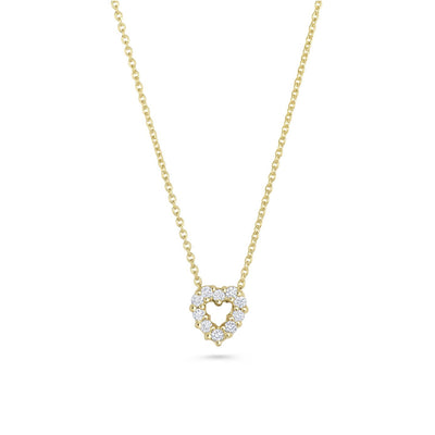Roberto Coin Tiny Treasures Yellow Gold Diamond Open Heart Necklace - Roberto Coin product