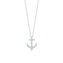 Roberto Coin Tiny Treasures Diamond Anchor Necklace