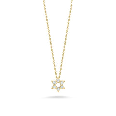 Roberto Coin Tiny Treasures Yellow Gold Diamond Star of David Necklace