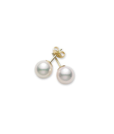 Mikimoto 5-5.5mm AA Pearl Stud Earrings - 18kt Yellow Gold - Mikimoto product