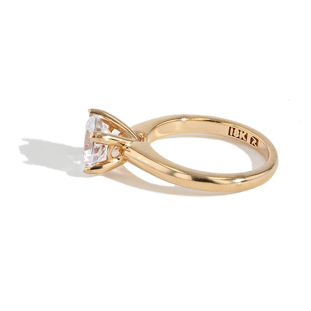 Robert Pelliccia Leganti Round Solitaire Engagement Ring Setting in Yellow Gold