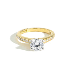 Robert Pelliccia Leganti Round Solitaire Pave Engagement Ring Setting in White Gold
