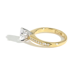 Robert Pelliccia Leganti Round Solitaire Pave Engagement Ring Setting in White Gold