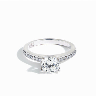 Robert Pelliccia Leganti Round Solitaire Pave Engagement Ring Setting in White Gold - Robert Pelliccia product