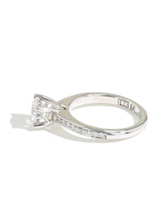 Robert Pelliccia Leganti Round Solitaire Pave Engagement Ring Setting in White Gold