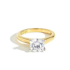 Robert Pelliccia Leganti Round Solitaire Engagement Ring Setting in Yellow Gold