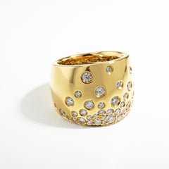 Robert Pelliccia Galaxy Dome Diamond Ring in 18K Yellow Gold