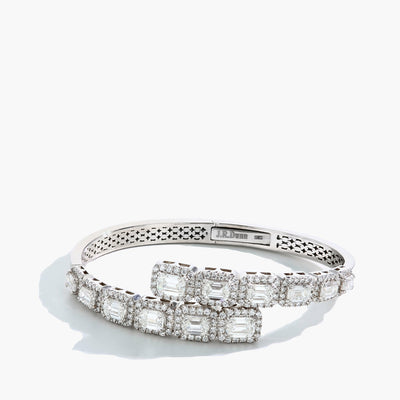 8 Carat Diamond Graduated Bypass Bangle Bracelet - Private Label product