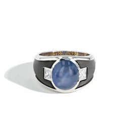 Robert Pelliccia 9.43ct Oval Star Blue Sapphire Ring