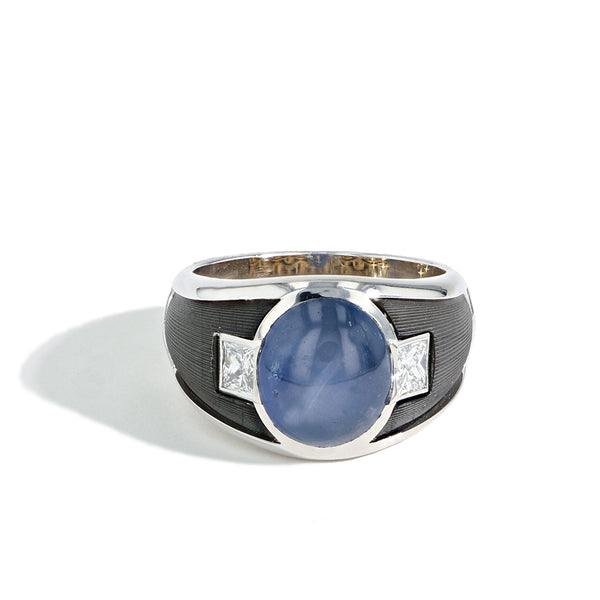 Robert Pelliccia 9.43ct Oval Star Blue Sapphire Ring