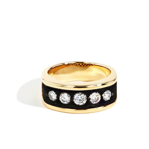 Robert Pelliccia 5 Diamond Black Rhodium Band