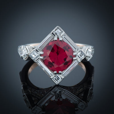 Robert Pelliccia Platinum Red Spinel & Diamond Ring - Robert Pelliccia product