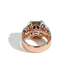Robert Pelliccia 5.74ct Grey Spinel Asscher Cut and Diamond Ring