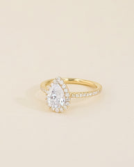 The Oval Halo Pavé  Engagement Ring in Rose Gold