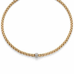 Fope Flex It EKA Yellow Gold Diamond Station Necklace