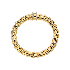 Fope EKA Flex'it Yellow Gold Large Diamond Pave Rondel Bracelet