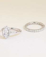 The Oval Vintage Engagement Ring Set in Rose Gold