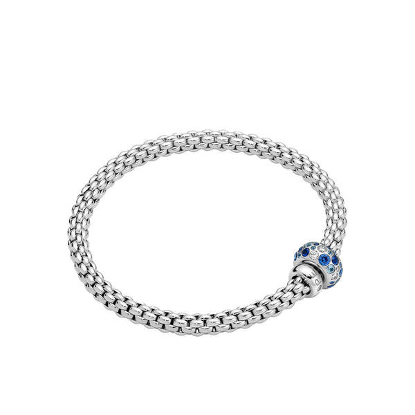 Fope Solo Flex'it White Gold Diamond and Sapphire Bracelet