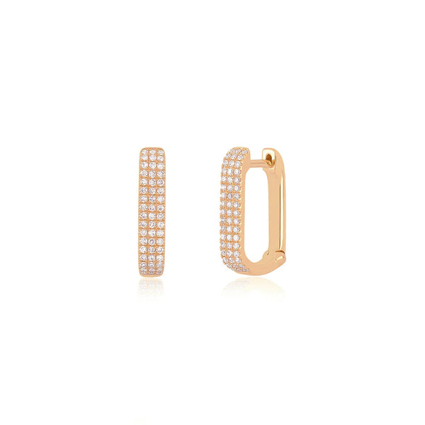 EF Collection Jumbo Lola Hoop with Pave Diamonds Earrings