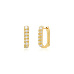 EF Collection Jumbo Lola Hoop with Pave Diamonds Earrings