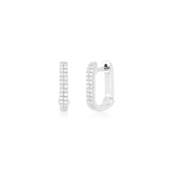 EF Collection Mini Lola Hoop with Pave Diamonds Earrings