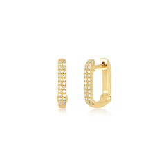 EF Collection Mini Lola Hoop with Pave Diamonds Earrings