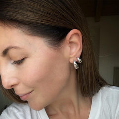 EF Collection Gold Jumbo Dome Huggie Earring
