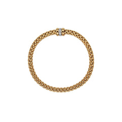 Fope Solo Yellow Gold Diamond Rondel Bracelet