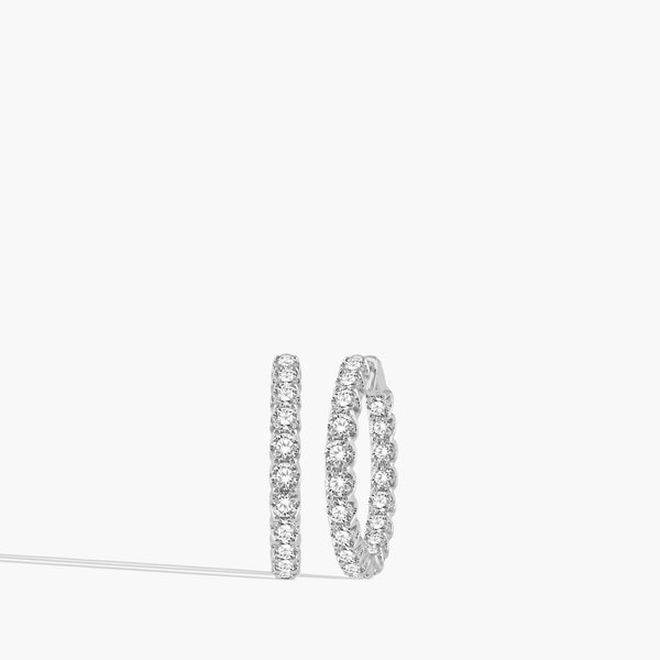 10 Carat Inside Out Diamond Hoop Earrings - 1"