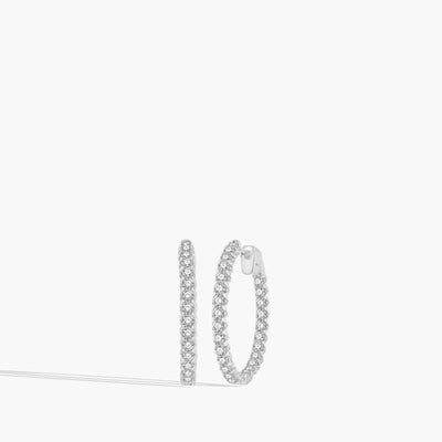 2 Carat Inside Out Diamond Hoop Earring - 1" - Private Label product
