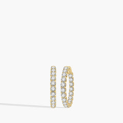 10 Carat Inside Out Diamond Hoop Earrings - 1"