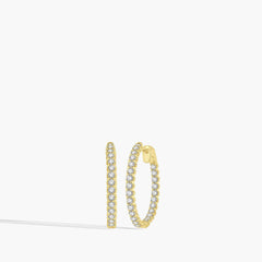 2 Carat Inside Out Diamond Hoop Earring - 1"
