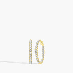 5 Carat Inside Out Diamond Hoop Earrings - 1"