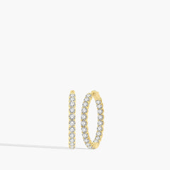 8 Carat Inside Out Diamond Hoop Earrings - 1"