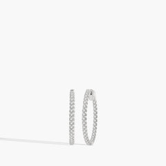 1 Carat Inside Out Diamond Hoop Earrings - 1"