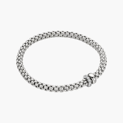 Fope Solo White Gold Flex Bracelet with Two Rondels - Fope product