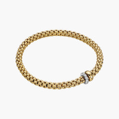 Fope Solo White Gold Flex Bracelet with Two Rondels