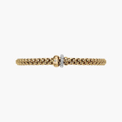 Fope Solo White Gold Flex Bracelet with Two Rondels