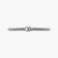 Fope Solo White Gold Flex Bracelet with Two Rondels