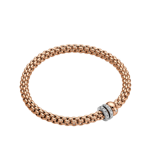 Fope Flex'it Solo Bracelet Rose Gold Three Rondels