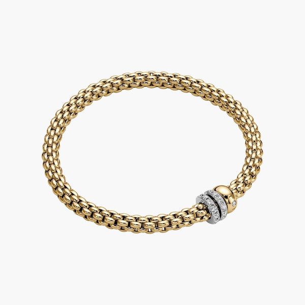 Fope Flex'it Solo Bracelet Yellow Gold Three Rondels