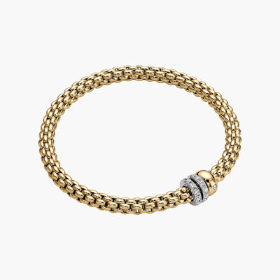 Fope Flex'it Solo Bracelet Yellow Gold Three Rondels - Fope product