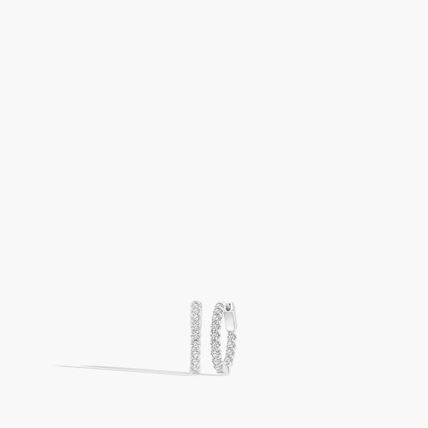 1 Carat Inside Out Diamond Hoop Earrings -  .5"