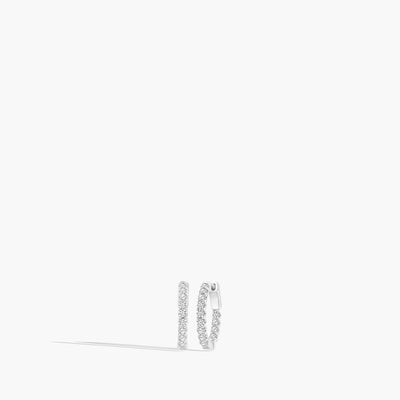 1 Carat Inside Out Diamond Hoop Earrings -  .5" - Private Label product