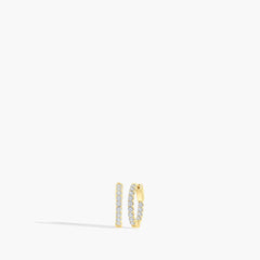 1 Carat Inside Out Diamond Hoop Earrings -  .5"