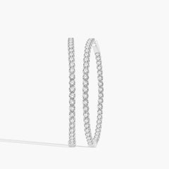 10 Carat Inside Out Diamond Hoop Earrings - 2"