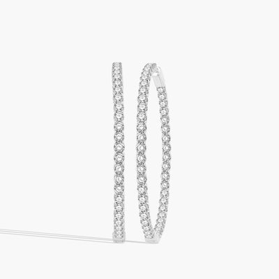 10 Carat Inside Out Diamond Hoop Earrings - 2" - Private Label product
